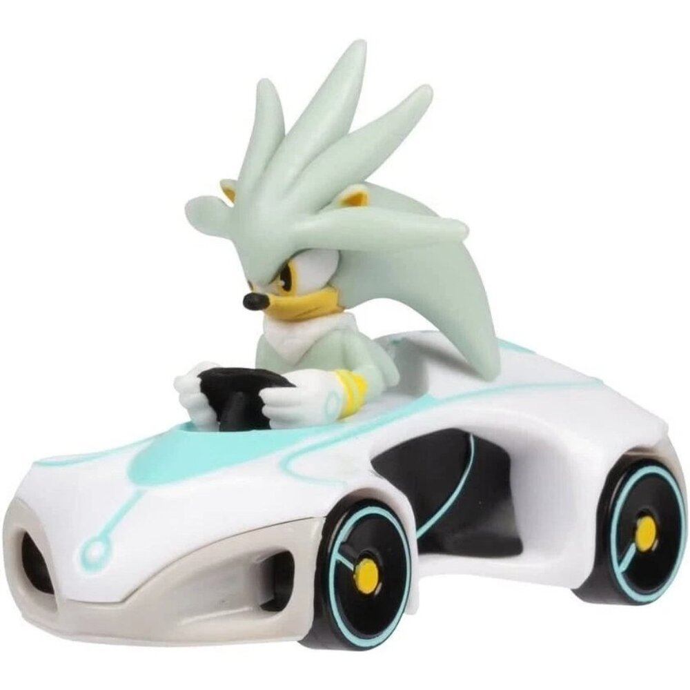 Sonic the Hedgehog Die-Cast Vehicle Wave 2 - Silver Hedgehog Lightron Car Figure - Picture 4 of 6